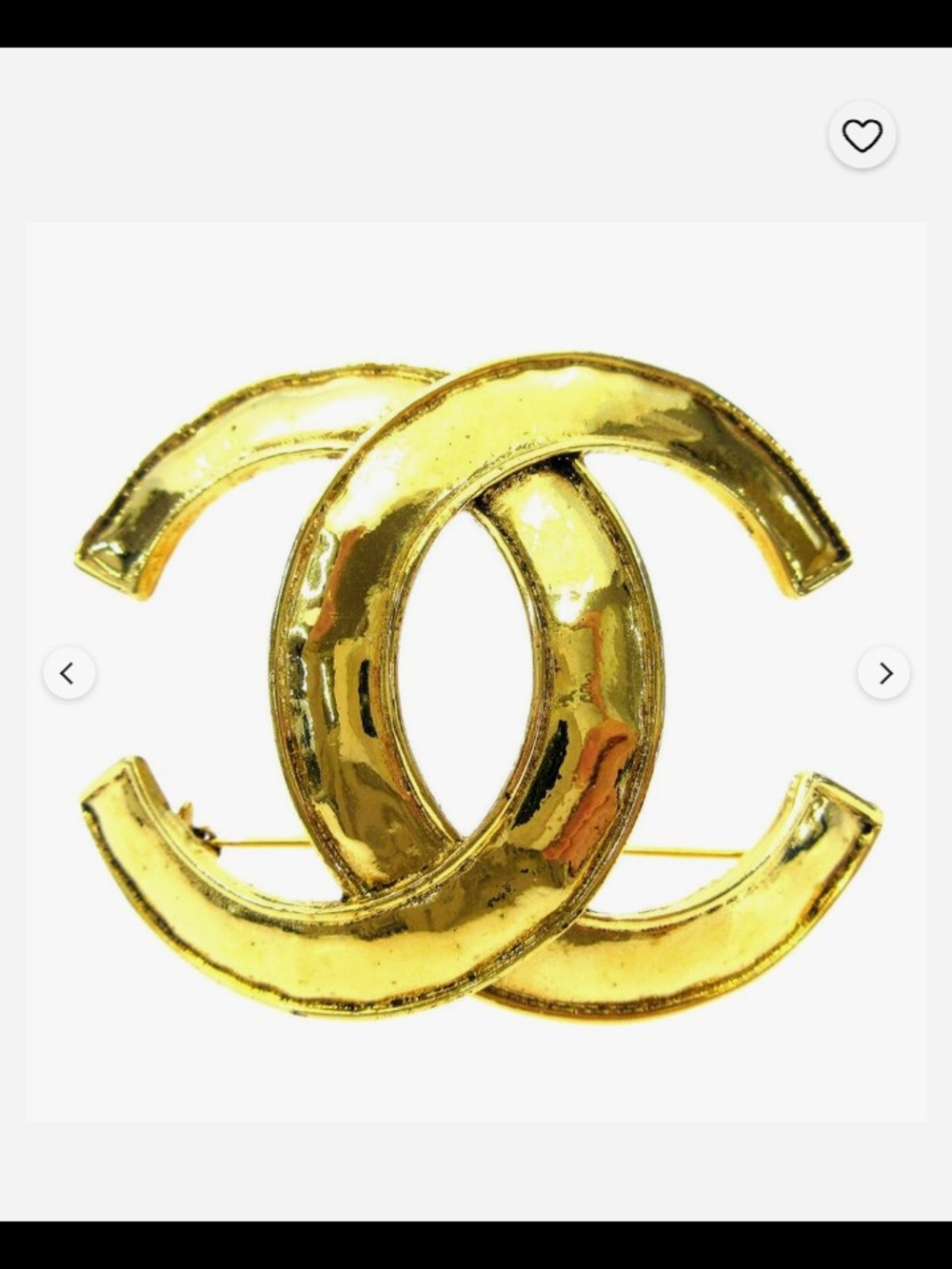 CHANEL Gold Double CC Logo Brooch - Picture 2 of 5